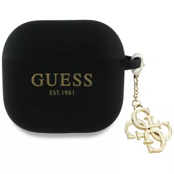 Guess Silicone 4G Charm Case für AirPods 4 - Schwarz