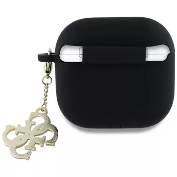Guess Silicone 4G Charm Case für AirPods 4 - Schwarz