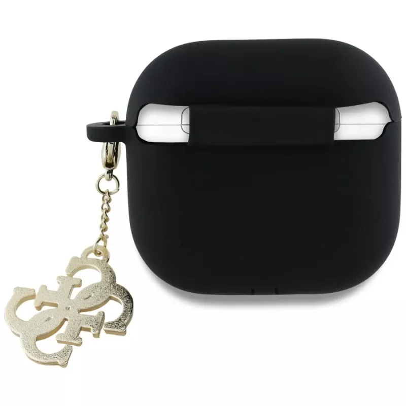Guess Silicone 4G Charm Case für AirPods 4 - Schwarz