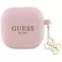 Guess GUA4LECG4P AirPods 4 Cover Pink Silicone 4G Charm