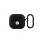 BMW BMA4SSLBK AirPods 4 Cover Schwarz Echtes Leder Silber Logo