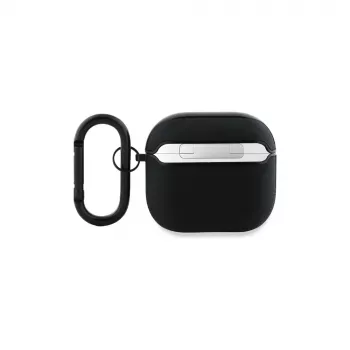 BMW BMA4SSLBK AirPods 4 Cover Schwarz Echtes Leder Silber Logo
