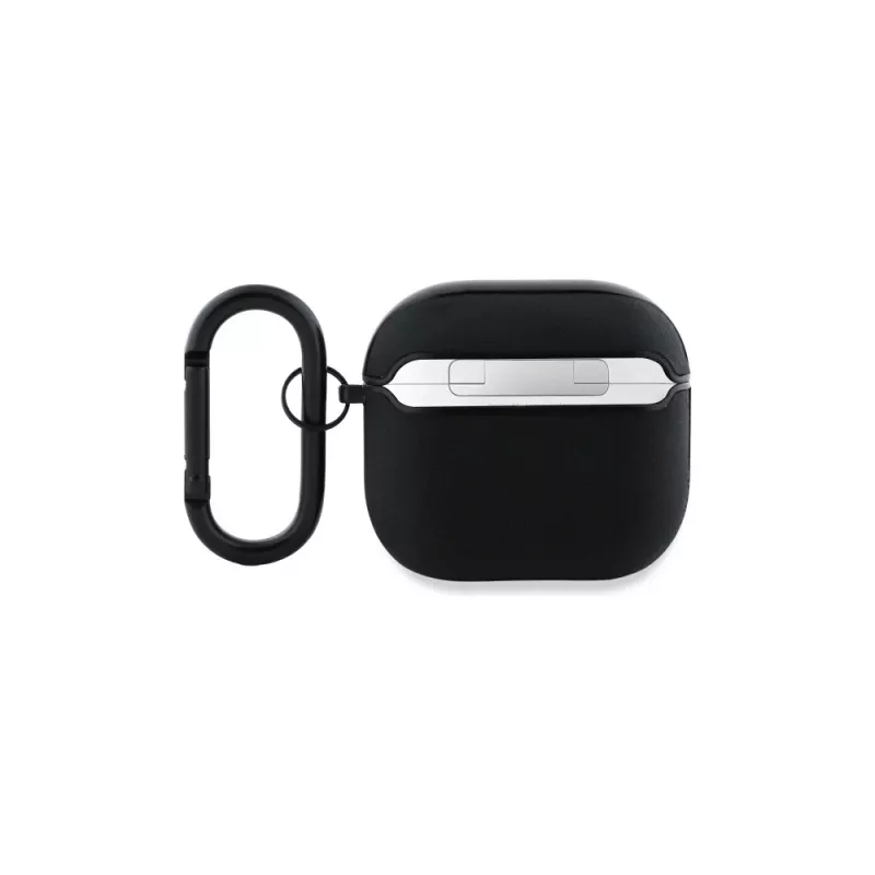BMW BMA4SSLBK AirPods 4 Cover Schwarz Echtes Leder Silber Logo