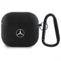 Mercedes-Benz MEA4CSLBK AirPods 4 Hülle Schwarz Leder Metall Logo