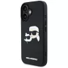 KARL LAGERFELD HC 3D Rubber DoubleHeads Case für iPhone 16, Schwarz