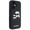 KARL LAGERFELD HC 3D Rubber DoubleHeads Case für iPhone 16, Schwarz