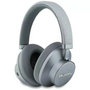 Karl Lagerfeld Saffiano Elongated Bluetooth ANC Over-Ear Kopfhörer Grau