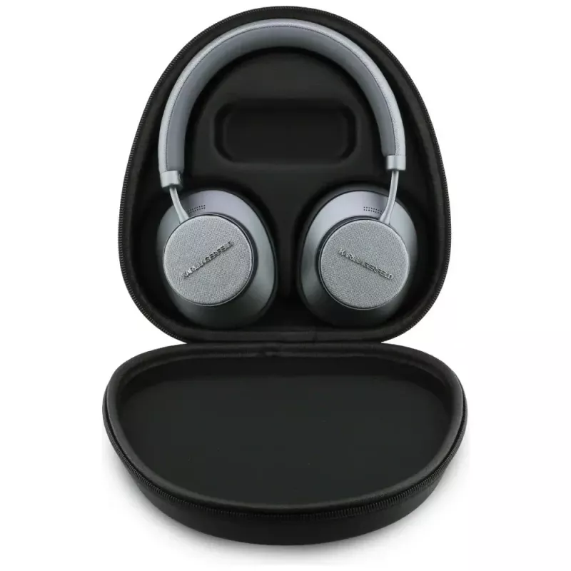Karl Lagerfeld Saffiano Elongated Bluetooth ANC Over-Ear Kopfhörer Grau