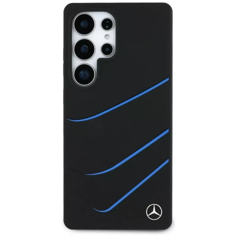 MERCEDES-BENZ Silicone Contrasted Curves MagSafe Case für Samsung Galaxy S25 Ultra Schwarz