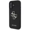 Guess Grained Big 4G Logo Small Classic Logo Case für iPhone 16 (Schwarz)