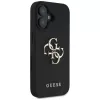 Guess Grained Big 4G Logo Small Classic Logo Case für iPhone 16 (Schwarz)