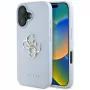 Guess Grained Big 4G Logo Small Classic Logo Back Cover für Apple iPhone 16 - Blau