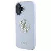 Guess Grained Big 4G Logo Small Classic Logo Back Cover für Apple iPhone 16 - Blau