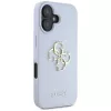 Guess Grained Big 4G Logo Small Classic Logo Back Cover für Apple iPhone 16 - Blau