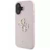 Guess Grained Big 4G Logo Small Classic Logo Back Cover für Apple iPhone 16 - Pink