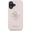 Guess Grained Big 4G Logo Small Classic Logo Back Cover für Apple iPhone 16 - Pink