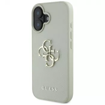 Guess Grained Big 4G Logo Small Classic Back Cover für iPhone 16 - Grün
