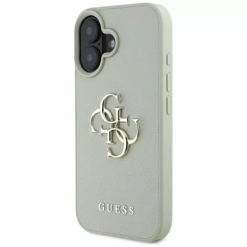 Guess Grained Big 4G Logo Small Classic Back Cover für iPhone 16 - Grün