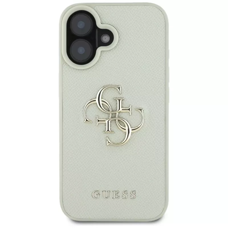 Guess Grained Big 4G Logo Small Classic Back Cover für iPhone 16 - Grün