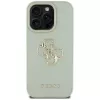 Guess Grained Big 4G Logo Small Classic Logo Back Cover für Apple iPhone 16 Pro - Grün