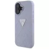 Guess Hot Stamp 4G Pattern Triangle Metal Logo Case für iPhone 16 (Lila)