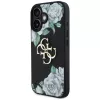Guess Grained Roses Big 4G Logo Case für Apple iPhone 16, Schwarz