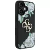 Guess Grained Roses Big 4G Logo Case für Apple iPhone 16, Schwarz