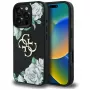Guess Grained Roses Big 4G Logo Case für iPhone 16 Pro Max, Schwarz