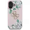 Guess Grained Roses Big 4G Logo Case für Apple iPhone 16 - Pink
