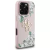 Guess Grained Roses Big 4G Logo Case für Apple iPhone 16 Pro, Pink