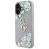 Guess Grained Roses Big 4G Logo Case für Apple iPhone 16 - Lila