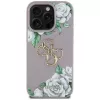 Guess Grained Roses Big 4G Logo Back Cover für Apple iPhone 16 Pro - Lila