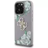 Guess Grained Roses Big 4G Logo Case für Apple iPhone 16 Pro Max - Lila