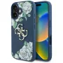 Guess Grained Roses Big 4G Logo Case für Apple iPhone 16 - Blau