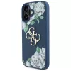 Guess Grained Roses Big 4G Logo Case für Apple iPhone 16 - Blau