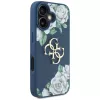 Guess Grained Roses Big 4G Logo Case für Apple iPhone 16 - Blau