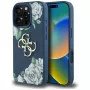Guess Grained Roses Big 4G Logo Back Cover Case für Apple iPhone 16 Pro - Blau