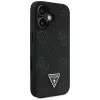 Guess Grained Hot Stamp Peony Triangle Logo MagSafe Case für iPhone 16 (Schwarz)