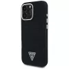 Guess Denim Triangle Logo MagSafe Case für Apple iPhone 16 Pro, Schwarz