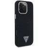 Guess Denim Triangle Logo MagSafe Case für Apple iPhone 16 Pro, Schwarz