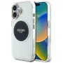 Guess IML Metal Colored Circle Classic Logo MagSafe Case für iPhone 16 (Schwarz)