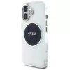 Guess IML Metal Colored Circle Classic Logo MagSafe Case für iPhone 16 (Schwarz)