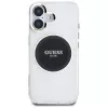 Guess IML Metal Colored Circle Classic Logo MagSafe Case für iPhone 16 (Schwarz)