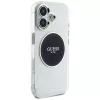 Guess IML Metal Colored Circle Classic Logo MagSafe Case für iPhone 16 (Schwarz)