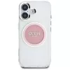 Guess IML Metal Colored Circle Classic Logo MagSafe Case für iPhone 16 (Pink)