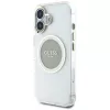 Guess IML Metal Colored Circle Classic Logo MagSafe Case für iPhone 16 (Grau)