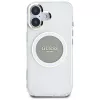 Guess IML Metal Colored Circle Classic Logo MagSafe Case für iPhone 16 (Grau)