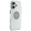 Guess IML Metal Colored Circle Classic Logo MagSafe Case für iPhone 16 (Grau)