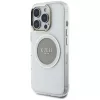 Guess IML Metal Colored Circle Classic Logo MagSafe Case für iPhone 16 Pro (Grau)