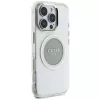 Guess IML Metal Colored Circle Classic Logo MagSafe Case für iPhone 16 Pro (Grau)